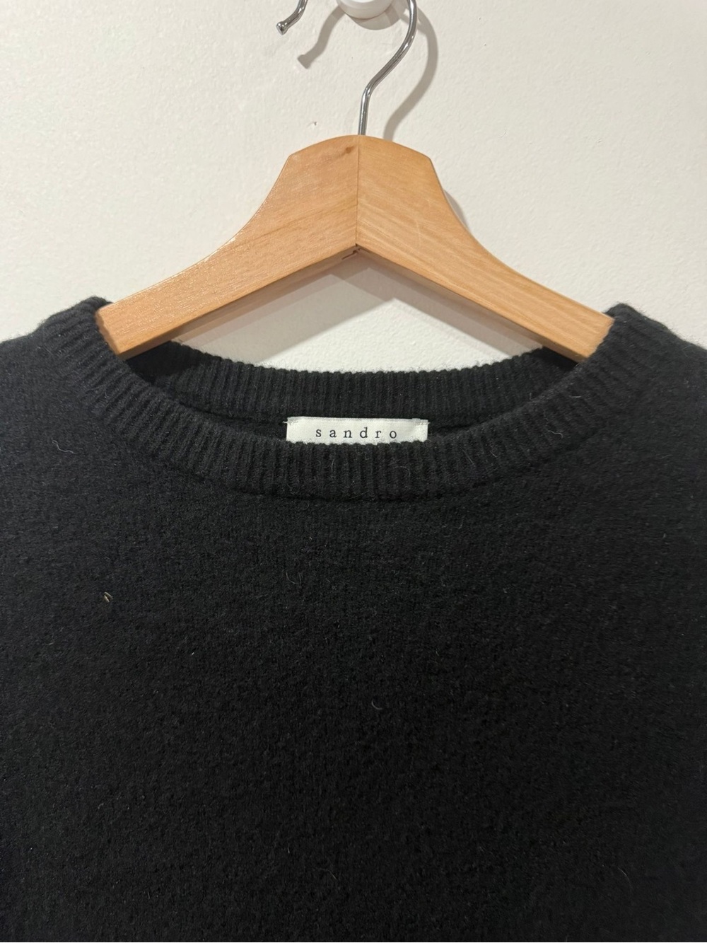 Sandro Paris Black Oversized Knit Poncho Sweater One Size - Picture 5 of 8